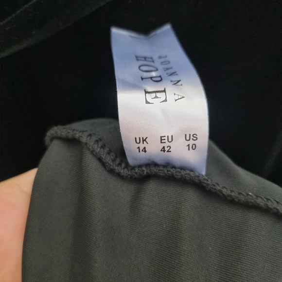 Joanna Hope Dress Womens Size 14 Peplum Midi Lace and Velvet Ivory Black - Picture 8 of 10